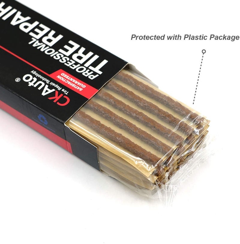 CKAuto 60pcs 4" Brown Tire Repair Strings, Automotive Tool Tire Repair Plugs for Tubeless Off-Road Tires Car, Bike, ATV, UTV, Wheelbarrow, Mower - Image 4